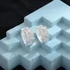 Pendientes Elegantes de Trébol de Cuatro Hojas con Circonita Estilo Francés para Mujer, Exquisitos Pendientes de Clip y de Presión de Lujo Ligero, Accesorios Populares de Venta Transfronteriza
