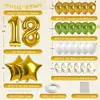 Fiesta de Cumpleaños número 18 Transfronteriza Globos Dorados con Números Globos de Papel de Aluminio con Estrellas Banderín Decoraciones para Fiesta de Cumpleaños Venta al por Mayor