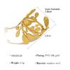 Anillo de Hoja con Circonita Arcoíris de Venta Caliente Transfronteriza para Mujer, Anillo Ajustable de Acero Inoxidable Chapado en Oro de 18K, Joyería de Estilo Francés al por Mayor