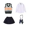 Uniformes para Estudiantes de Secundaria, Chalecos de Punto Estilo Británico, Uniformes de Jardín de Infancia, Conjuntos de Cárdigan para Otoño e Invierno