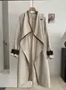 Casaco Trench KEKEZOON de gola oversized, caimento solto, com detalhes color block para mulheres, estilo coreano, casaco longo versátil e elegante para o outono, 9077