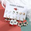 Pendientes de campana con copos de nieve de la serie navideña, combinación de traje, comercio exterior, gran oferta, pendientes de alce con gotas de aceite de dibujos animados para hombre mayor, mujeres