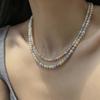 24 Otoño e Invierno Nuevo Diseño de Nicho Collar de Perlas Color Caramelo Simple Suave Lujo Ligero Cadena para Clavícula Versátil para Mujer