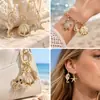 Acessórios para joias DIY, pingente de estrela-do-mar transfronteiriço, banhado a cobre com ouro real 18k, cravejado com zircônia, versátil para colares e pulseiras