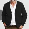 Outono Inverno 2026 Novo Cardigan Masculino Casual de Negócios Tricô Solto Manga Longa Casaco Suéter de Botão Único