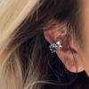 "Bombilla Pequeña" Flash Color Rubí Circonita Clip para Hélice Auricular Estilo Dulce Fresco Moda Chica Picante Pendientes de Lujo Ligero Elegantes para Mujer