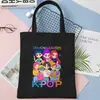 Bolsa de Hombro de Lona Estampada de Grupo de Chicas de Dibujos Animados Anime Gran Capacidad para Mujer Trabajo Viaje Diario Compras Bolsa Tote 0906