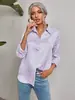 Camisa de Mujer Europea y Americana Otoño 2024 Independiente Transfronteriza Amazon Manga Larga Solapa Jacquard Satinado Estampado Leopardo Elegante