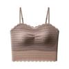 Camisola de renda sem costura de verão, roupa íntima, franzida, respirável, para todos os tipos de combinações, sutiã sexy antirreflexo