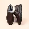 Sapatos de algodão com forro de fleece, espessados, para homens, calçados de inverno modernos e casuais, antiderrapantes, impermeáveis, design de calçar fácil, botas de neve quentes