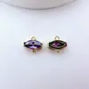 Pingente de Cristal Multifacetado de Pedra Natural Oval com Inlay de Cobre Pingente de Furo Único Acessórios para Joias de Colar Pulseira DIY