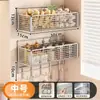 Prateleira de armazenamento de cozinha sem instalação para uso doméstico, armazenamento e organização multicamadas para temperos de cozinha, cebolinha, gengibre, grade respirável, aço inoxidável