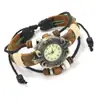 Reloj Pulsera Retro de Piel de Vaca para Hombre, Estilo Punk, Reloj de Cuarzo Cosido a Mano, Cadena de Reloj Ajustable, Suministro Transfronterizo
