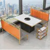 Mesa para Fondue de Acero Inoxidable, Mesa para Barbacoa, Mesa y Sillas Integradas con Purificación Sin Humo y Parrilla para Uso Comercial