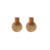 Pendientes de ratán de madera con estilo transfronterizo de Amazon, pendientes bohemios de estilo avanzado, pendientes distintivos europeos y americanos.