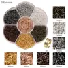 Caja de 7 Compartimentos de Hierro Anillos de Cierre de Langosta de Bucle Único Accesorios para Pulseras de Abalorios Hechas a Mano, Aretes y Materiales de Decoración de Joyería