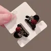 Presilha de Franja Vinho com Garra Pequena de Pérola, Garra Pequena para Meio Rabo de Cavalo, Grampo de Cabelo Pequeno de Princesa