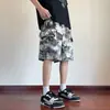 Pantalones Cortos de Carga Tie-Dye Transfronterizos Pintura a Tinta Verano Nuevo Ropa de Trabajo Casual Sueltos de Cinco Puntos Pantalones Marca de Tendencia