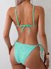 Bikini Europeo y Americano 2026 Ultra-Expuesto Traje de Baño de Comercio Exterior Dividido Personalizado Vacaciones Sexy Junto al Mar Transfronterizo con Cordones Color Puro