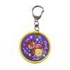 Etiqueta Tecida Dupla Face Bordada Chaveiro Redondo Tecido Bordado Logo Desenho Animado Pingente de Mochila Chaveiro Bordado