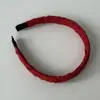 Faixa de Cabelo Vermelha e Azul Plissada Estilo Retrô Coreano com Aba Larga, Presilha Artística de Menina de Nicho, Elástico de Cabelo, Scrunchie Acessório de Cabelo