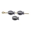 9X6X4.5Mm 0.64g Plata Antigua Accesorios para Joyería Aleación DIY Cuentas Pequeñas de Peces Agujero