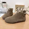 Botas Birkenstock Versáteis e da Moda Femininas 2026 Chegada Nova de Outono Com Veludo Adicional Fecho Lateral Zíper Lateral Botas Curtas Botas de Moda