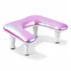 Apoio de mão para nail art em formato de cruz, removível, altura ajustável, para ambas as mãos, superfície inclinada para fototerapia e nail art, apoio de mão em formato de U