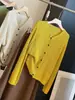 Cárdigan de punto con cuello en V hueco estilo coreano para mujer, nuevo top básico de punto versátil de manga larga informal para otoño