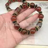 Pulsera de Ágata Natural con Cuentas Dzi Patrón de Dragón Rojo Pulsera de Cuentas Dzi Ágata Natural Flor de Hielo Ágata Cubo Rojo Venta al por Mayor