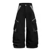 Pantalones de trabajo anchos multibolsillos estilo retro americano transfronterizo, pantalones largos casuales rectos holgados para hombre, modernos, para otoño e invierno
