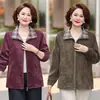 Ropa de moda y elegante para madres, estilo primavera y otoño, chaqueta corta con cuello, top para mujeres de mediana edad y mayores, chaqueta casual holgada