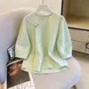 Nueva Camisa Verde de Manga Corta Estilo Nacional Chino Nuevo Estilo Verano 2026 Adelgazante Única Hermosa Blusa Top A11918