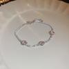 Pulsera Geométrica Redonda de Flor de Zirconia Transfronteriza Europea y Americana Estilo Retro de Moda Pulsera Joyería de Lujo Ligero Al por Mayor