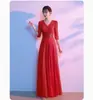 Novo Vestido de Veludo para Performance Coral Feminino, Vestido Longo para Adultos, Estudantes, Meia-Idade e Idosos, Vestido de Performance para Recitação em Competição