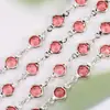 Cadena de Diamante de Vidrio con Borde de Zircón de Color Conservante Color Cobre Puro 6.8mm Accesorios para Joyería DIY Pulsera Materiales Hechos a Mano
