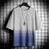 Camiseta de Manga Corta para Hombre de Alto Volumen de Ventas, Tipo Algodón de Manga Corta Verano 2026 Nueva Casual Color Degradado Corte Holgado Camiseta Básica