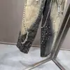 Novedad Primavera y Verano 2026 Diseño de Nicho Cadena Estampada Estéreo Pantalones de Pierna Ancha Estilo Ins Cintura Alta Estilo Callejero