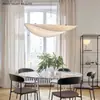 Lámpara de araña de estilo Wabi-Sabi japonés para restaurante de papas fritas de seda Lámpara de diseño nórdico para B&B, bar, sala de estar, lámpara para estudio, dormitorio