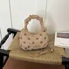 2026 Nova Moda Leve Estilosa Bolsa Pequena Quadrada de Bolinhas Versátil Simples Ombro Único Transversal Bolsa de Mão Feminina