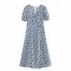 Vestido corto de manga corta con cuello cuadrado plisado en el pecho, estilo Fengchun europeo y americano para mujer, nuevo al por mayor 2020