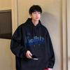 Novo moletom com capuz dos homens outono e inverno ins Hong Kong estilo forro de lã grosso solto marca carta casual top