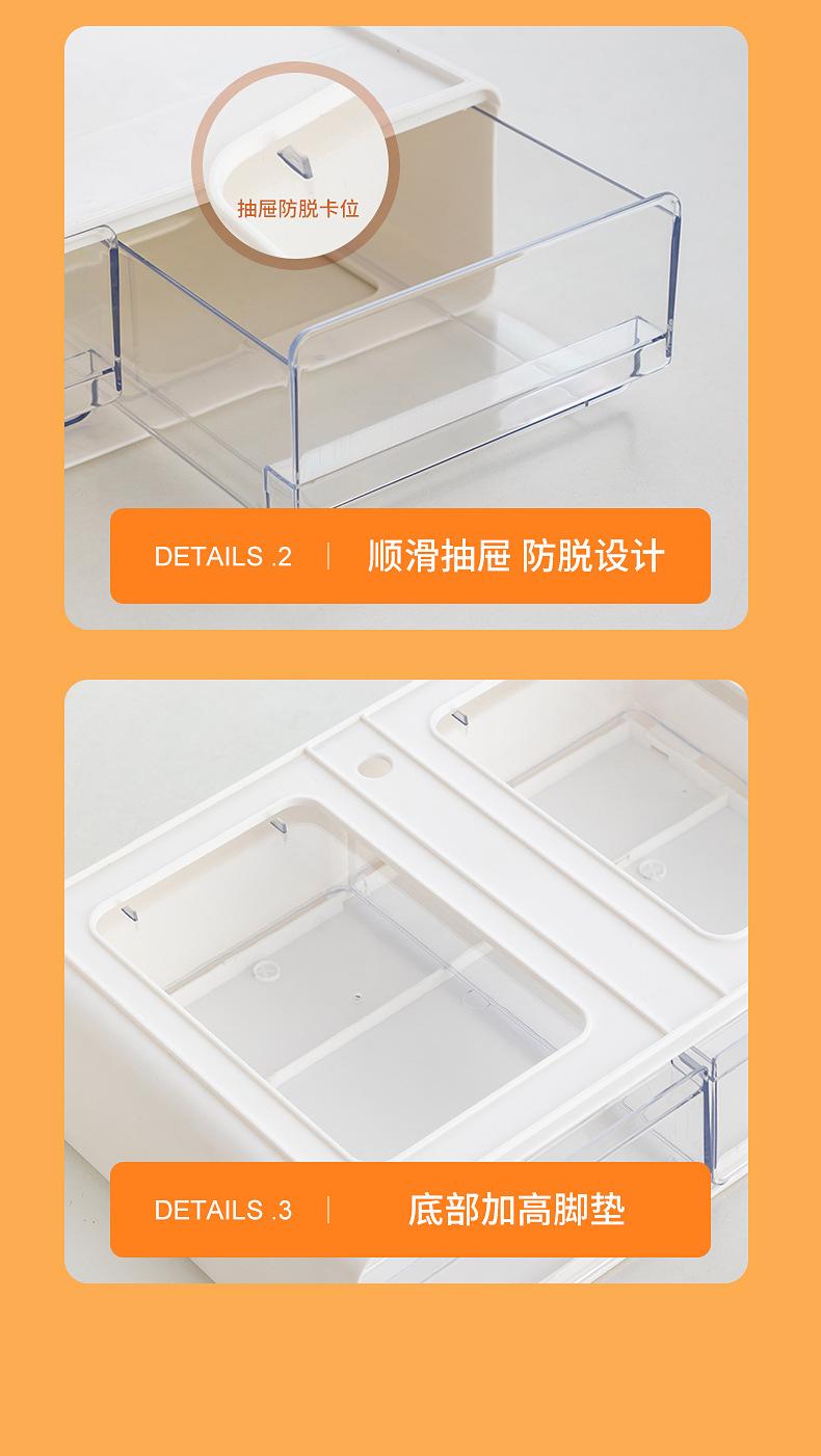 桌面收纳盒透明口红护肤化妆刷化妆品收纳盒抽屉式分隔