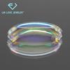Ojo de caballo fondo plano blanco liso color AB cristal K9 vidrio piedra desnuda diamante fondo plano arco suave color