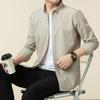 Camisa de Otoño Transfronteriza Paul Color Sólido de Manga Larga para Hombre Gama Alta Clásica Sencilla Talla Grande Versátil Camisa de Primavera para Hombre