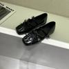Zapatos de Ballet Mary Jane Cuadrados Versátiles Vintage 2026 Primavera Nuevos Mocasines de Cuero Rojo con Suela Blanda