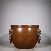 Quemador de Incienso de Latón Estilo Antiguo con Diseño de Cabeza de León para Decoración del Hogar, Adorno Creativo Feng Shui para Sala de Estar