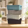 Cesta de Armazenamento de Rattan Sintético Aishangli Home Cesta Plástica Trançada para Artigos de Mesa Roupas Sujas Cesta de Armazenamento