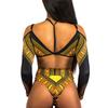 Traje de baño milagroso negro nuevo comercio exterior europeo y americano bikini dividido estampado multicolor manga larga sexy 8032