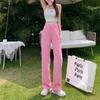 Amarelo Wide-leg Jeans Mulheres finas verão usar cintura alta pequena solta emagrecimento grande tamanho reto casual calças de chão